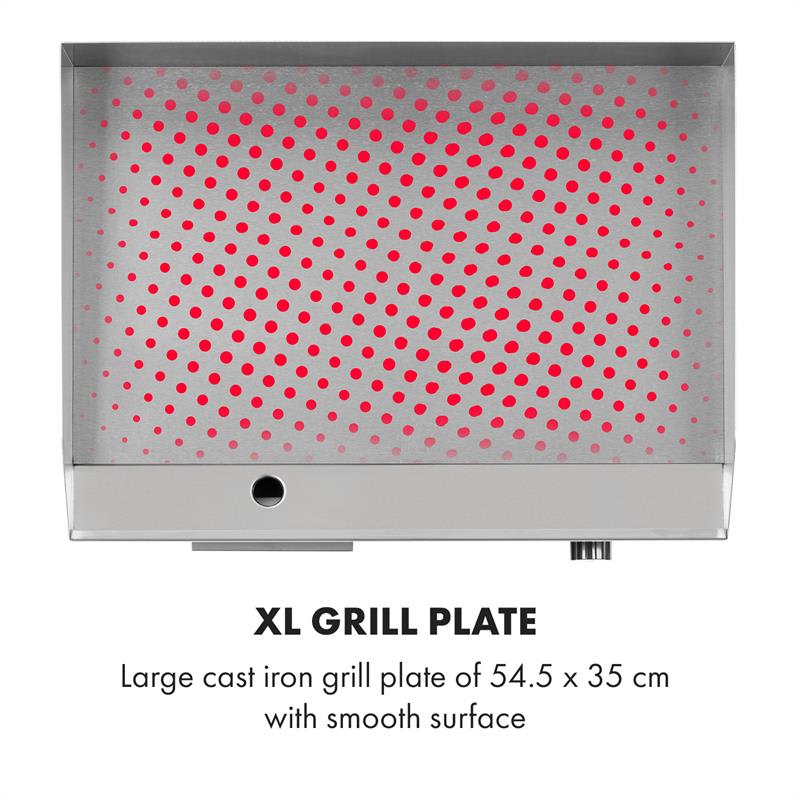 Klarstein Grillmeile 3000G, elektrický gril, 3000 W, grilovacia platňa 54,5 x 35 cm, hladký – Obrázok 2