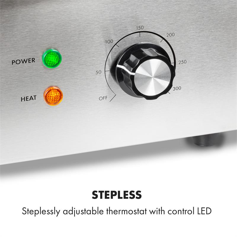 Klarstein Grillmeile 3000GR, elektrický gril, 3000 W, grilovacia platňa 54,5 x 35 cm, hladký/rebrovaný – Obrázok 2