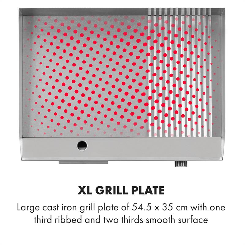 Klarstein Grillmeile 3000GR, elektrický gril, 3000 W, grilovacia platňa 54,5 x 35 cm, hladký/rebrovaný – Obrázok 3