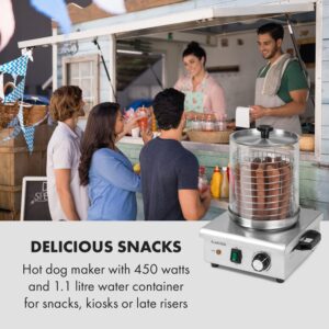 Klarstein Wurstfabrik 450, hotdogovač, 450 W, 5 l, 30-100 °C, sklo, nehrdzavejúca oceľ