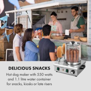 Klarstein Wurstfabrik 550, hotdogovač, 550 W, 5 l, 30 – 100 °C, sklo, nehrdzavejúca oceľ