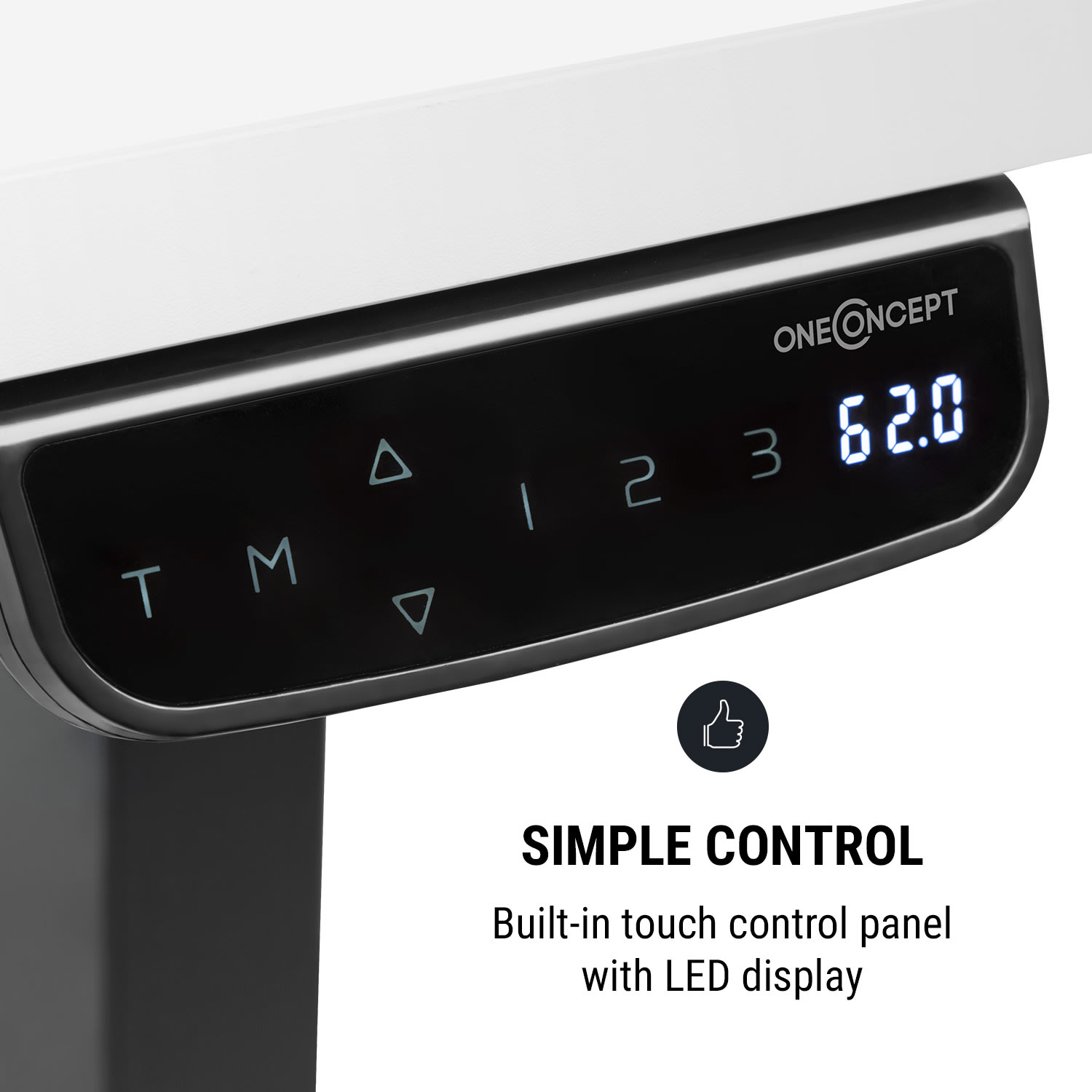 OneConcept Multidesk Comfort, výškovo nastaviteľný písací stôl, elektrický, čierny – Obrázok 2