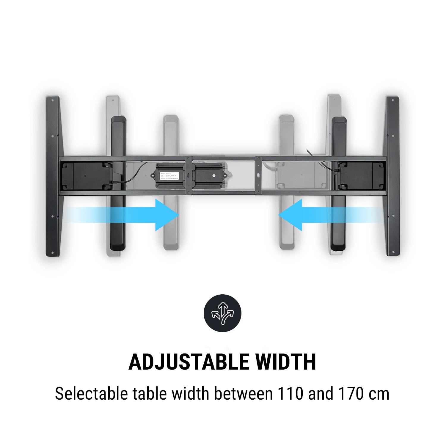 OneConcept Multidesk Comfort, výškovo nastaviteľný písací stôl, elektrický, čierny – Obrázok 4