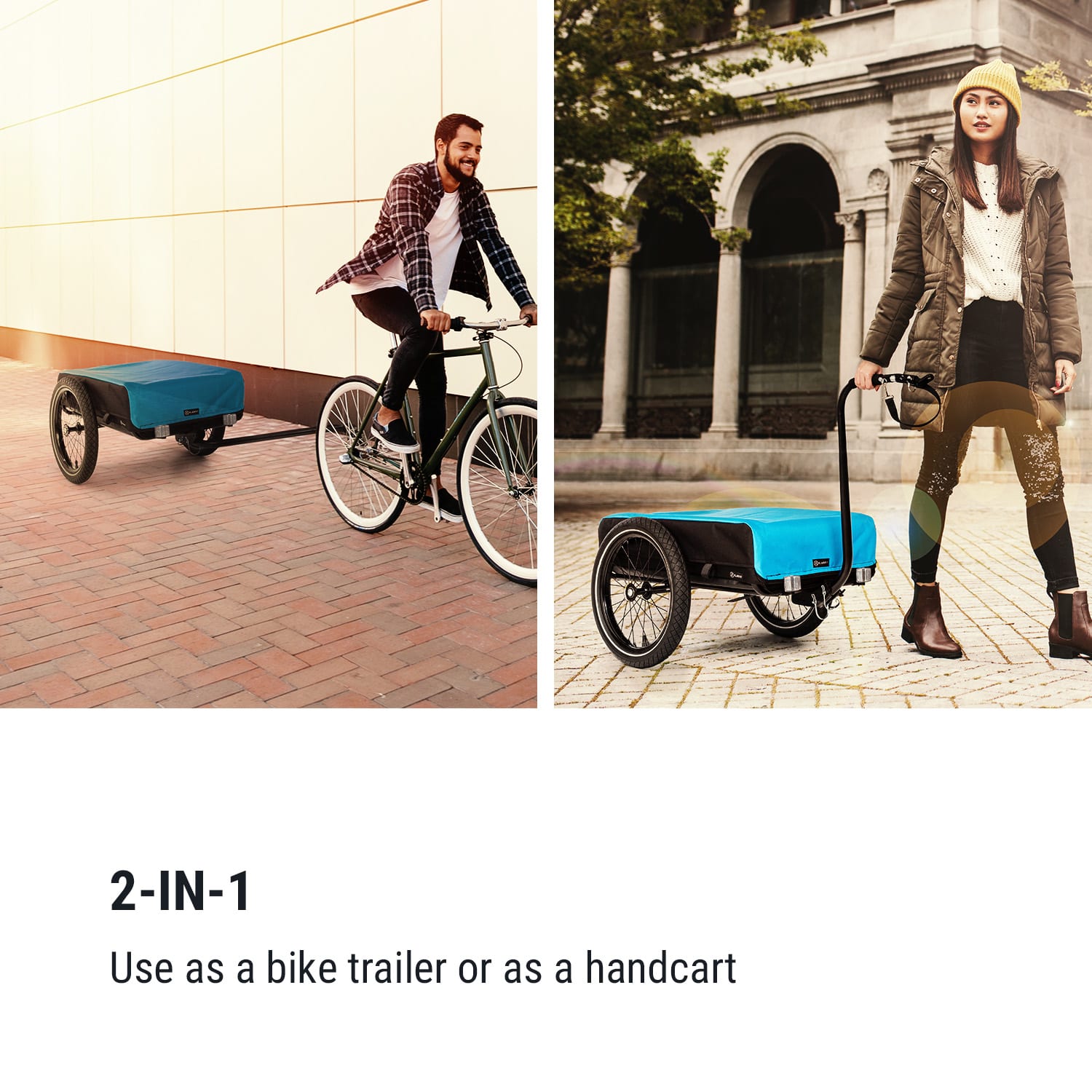 KLARFIT Companion, nákladný príves, 40kg/50litrov, príves na bicykle, ručný vozík, čierny – Obrázok 2