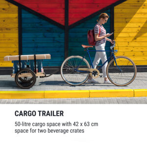 KLARFIT Companion Travel, nákladný príves, 40 kg, príves za bicykel, čierna/drevo