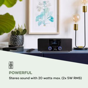 Auna Stockton, mikro stereo systém, max. 20W, DAB+, UKW, CD prehrávač, BT, OLED, čierny