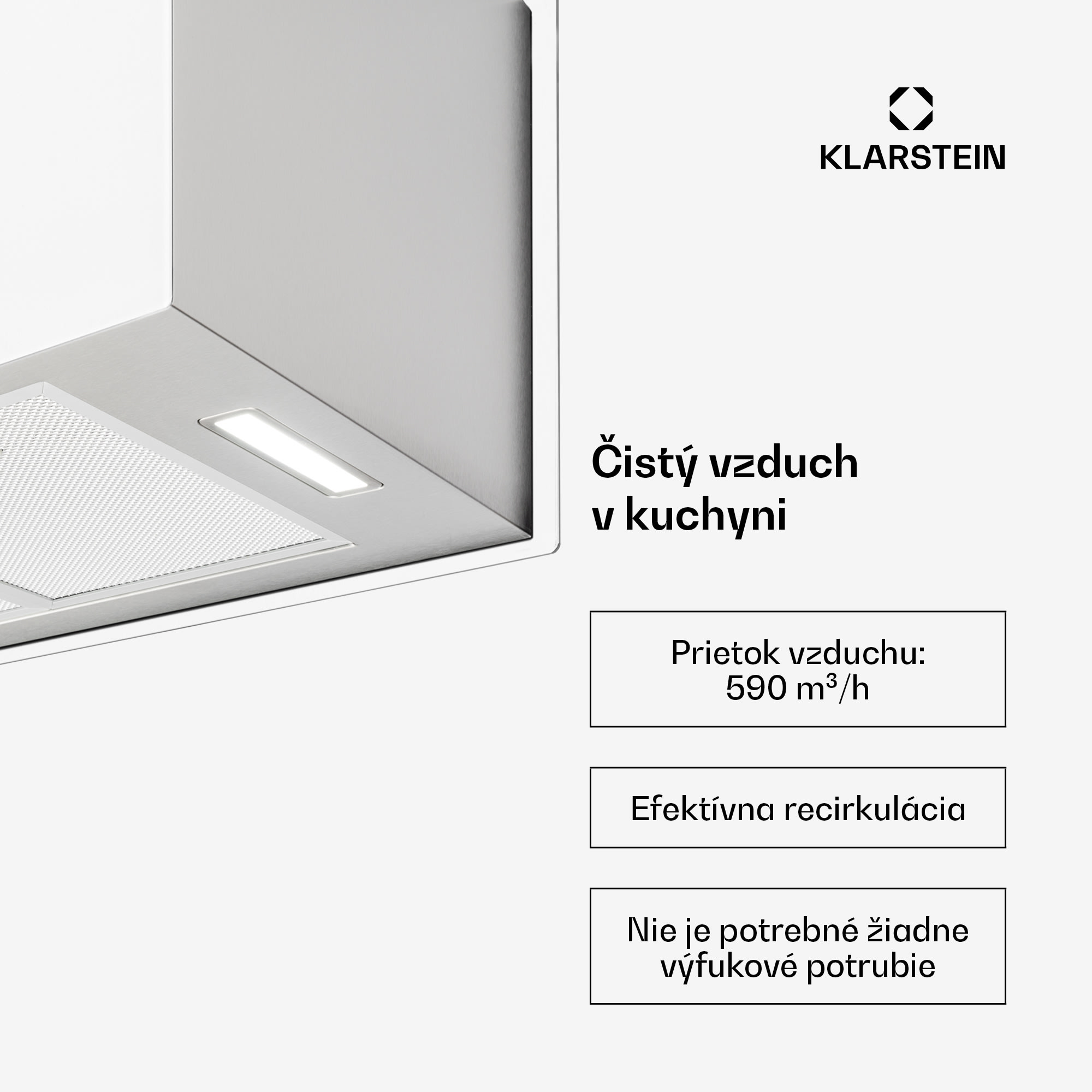 Klarstein Kronleuchter XL, digestor, 90 cm, ostrovčekový, 590 m³/h, dotykové ovládanie, LED, biely – Obrázok 2