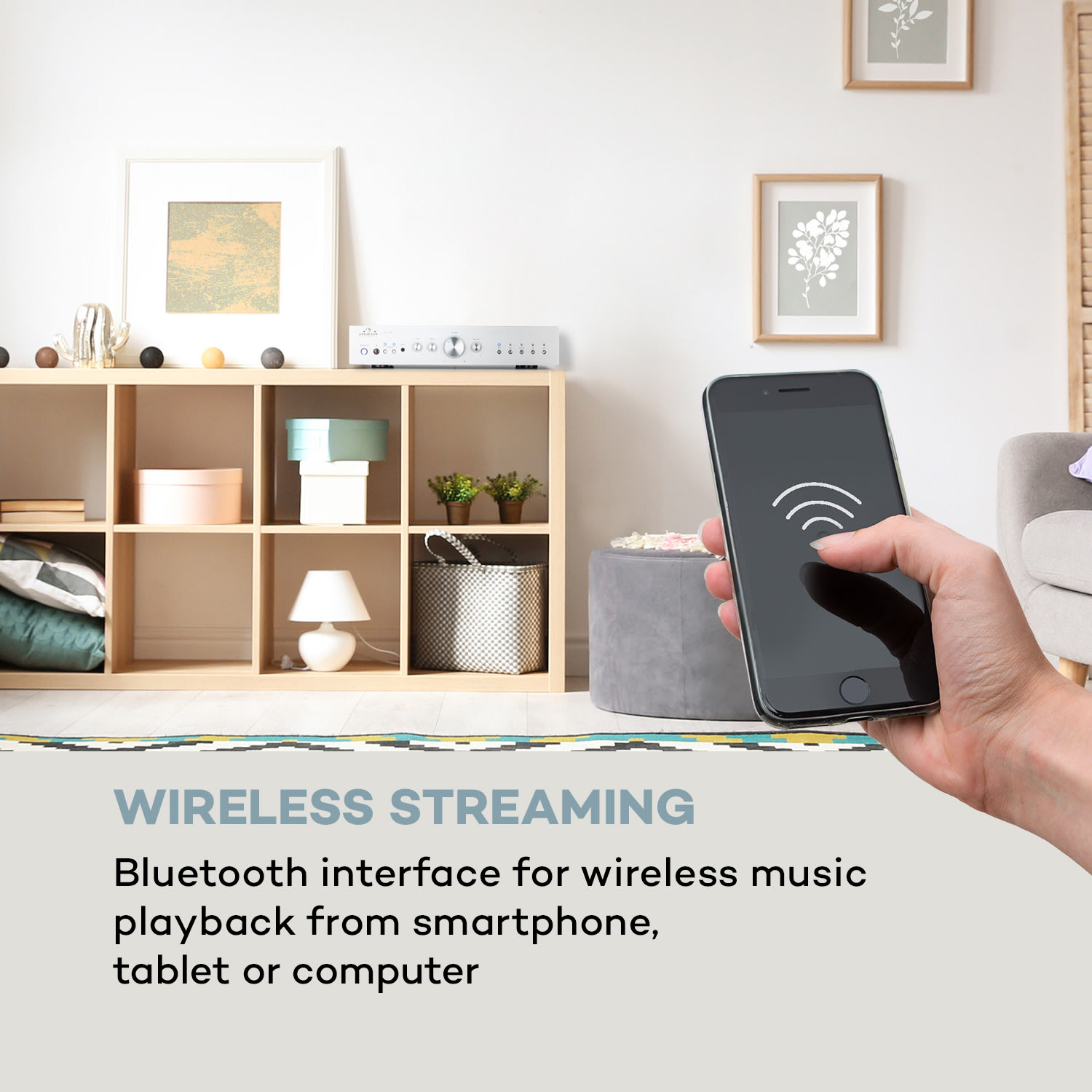 Auna AV2-CD608BT, HiFi stereo zosilňovač, 4 x 100 W RMS, BT, digitálny optický vstup – Obrázok 3