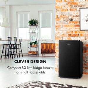 Klarstein Cool Cousin, chladnička s mrazničkou, 70/11 l, 40 dB, energet. trieda E, čierna