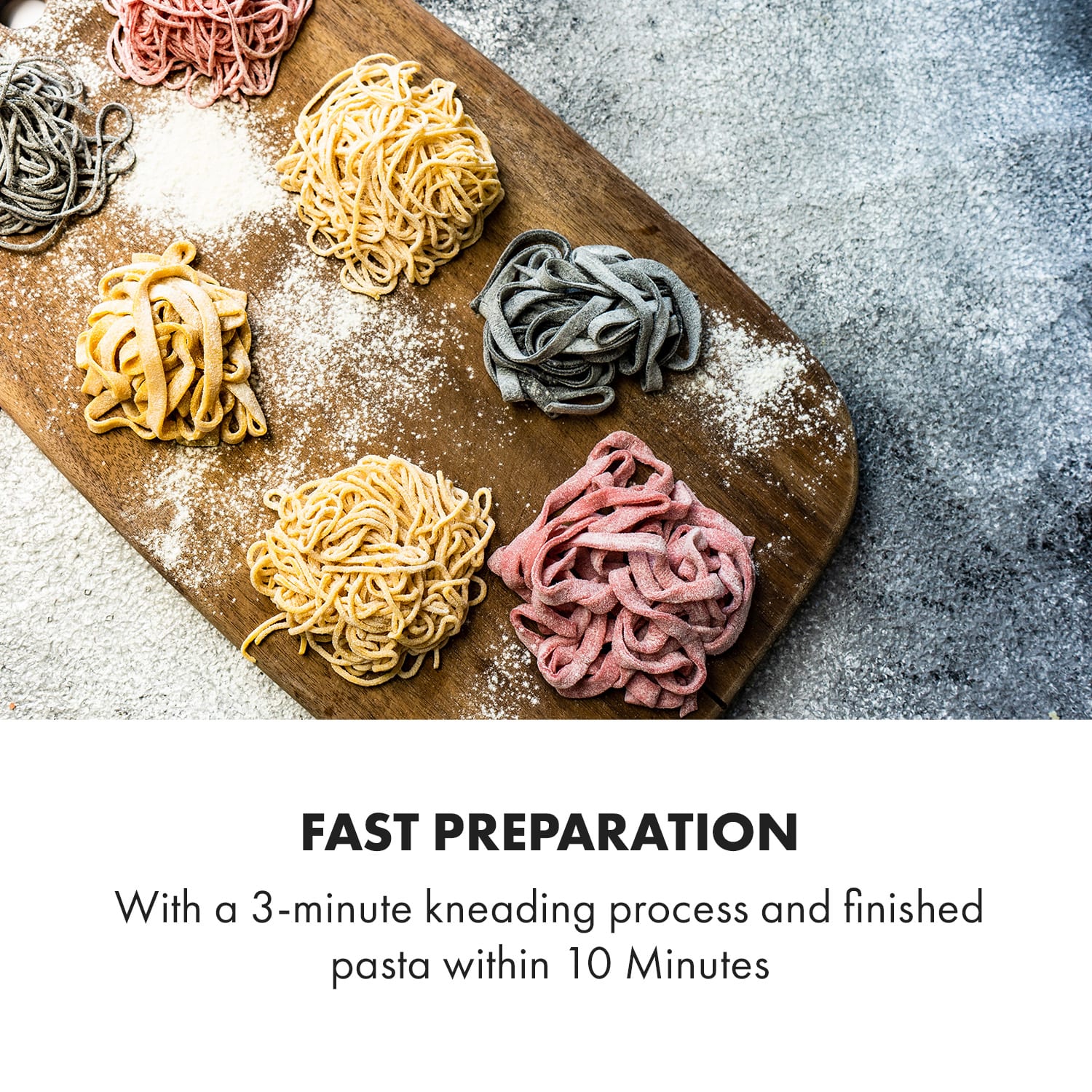 Klarstein Pastamania, zriadenie na výrobu cestovín, 260 W, 7 nadstavcov, 500 g, 60 dB, LED – Obrázok 4