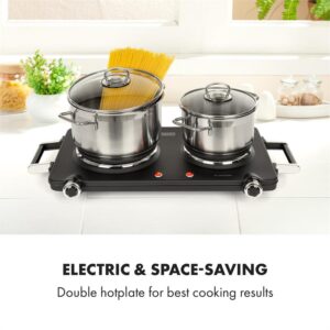 Klarstein Cookorama, elektrický varič, dvojplatničkový, 1900 – 2250 W, 150/180 mm Ø, 5 úrovní, čierna