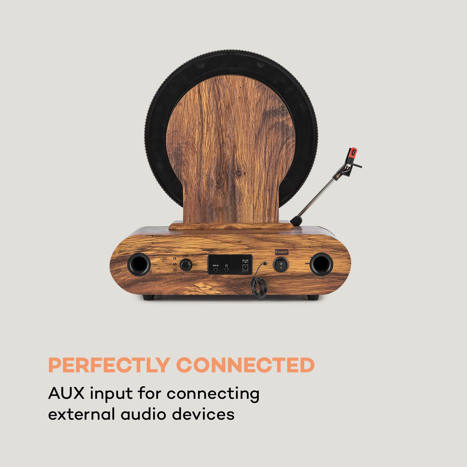 Auna Verticalo SE DAB, retro gramofón, DAB+, FM tuner, USB, BT, AUX, drevo – Obrázok 5