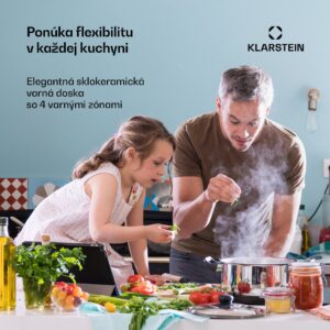Klarstein EasyCook, sklokeramická varná doska, 6100 W, otočný regulátor, čierna