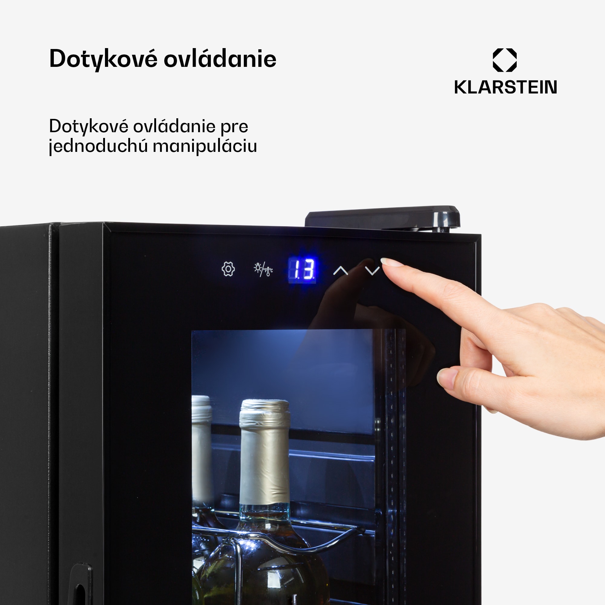 Klarstein Shiraz 12 Slim, vinotéka, 32 l, 12 fliaš, 85 W, 5–18°C, dotykový ovládací panel – Obrázok 5