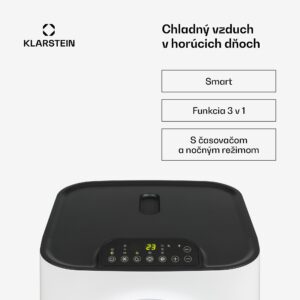 Klarstein Kraftwerk Smart 12K, mobilná klimatizácia 3 v 1, 12 000 BTU, ovládanie cez aplikáciu, biela