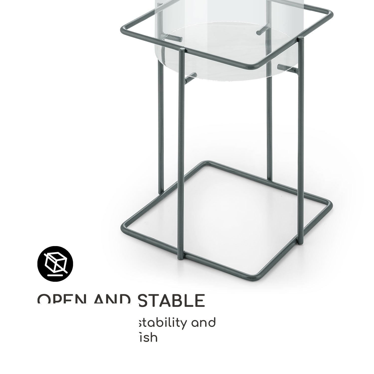 Blumfeldt Skydive 100, pozorovateľňa rýb, 100 cm, Ø 20 cm, akryl, kov, transparentná – Obrázok 3