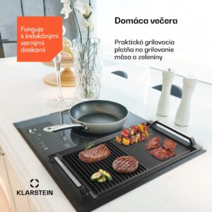 Klarstein Delicatessa Grill Pan, grilovacia platňa, príslušenstvo k indukčnej varnej doske, čierna