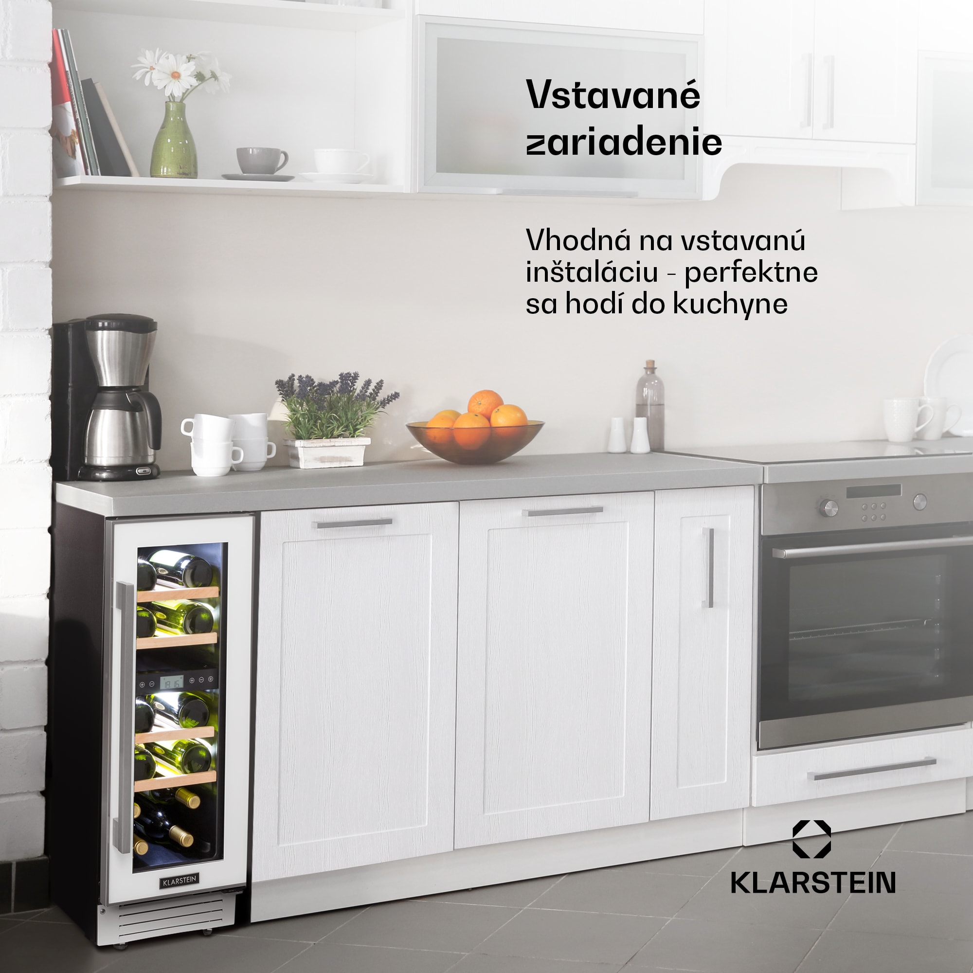 Klarstein Vinovilla 17, dvojzónová vinotéka, 53 l, 17 fliaš, 3-farebné LED osvetlenie, biela – Obrázok 2