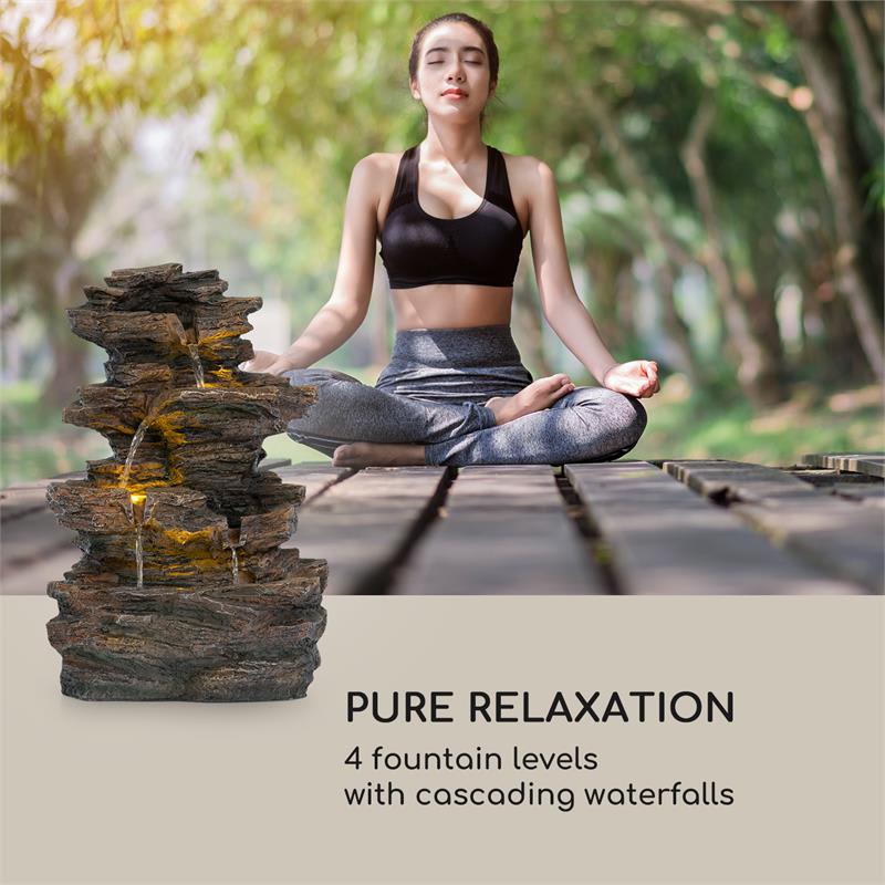 Blumfeldt Messina, kaskádová fontána, solárna fontána, záhradná fontána, 4 úrovne, akumulátor – Obrázok 3