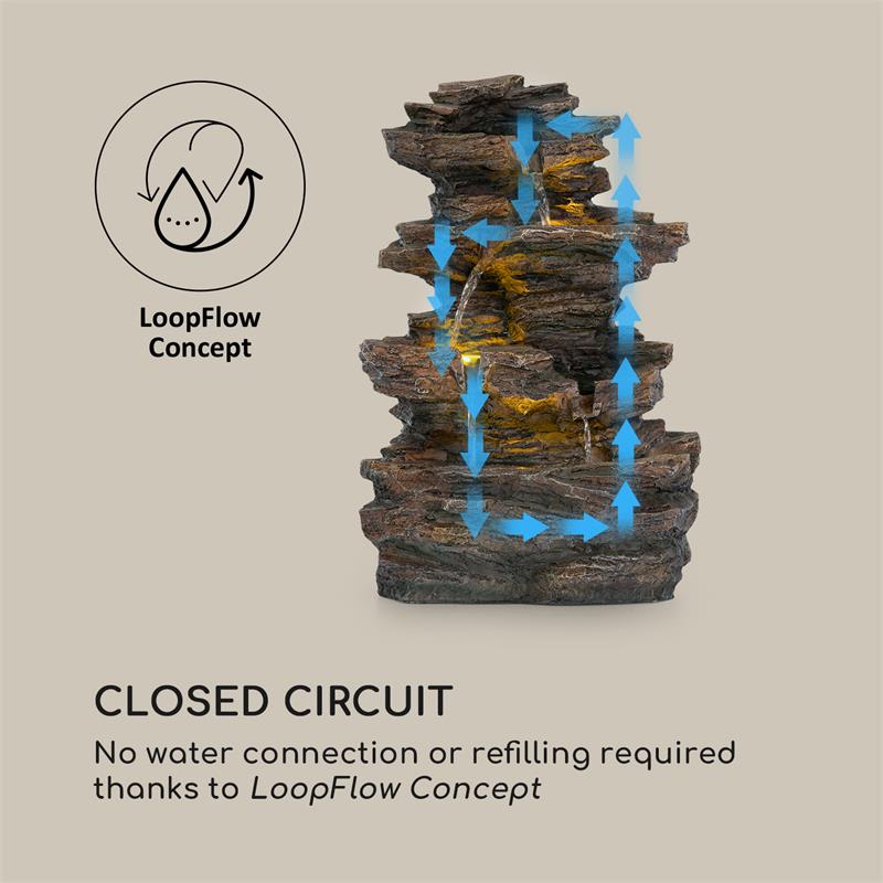 Blumfeldt Messina, kaskádová fontána, solárna fontána, záhradná fontána, 4 úrovne, akumulátor – Obrázok 4