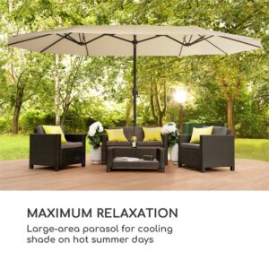 Blumfeldt Twin Peaks, slnečník, polyester, UV 50, nepremokavý, krémový