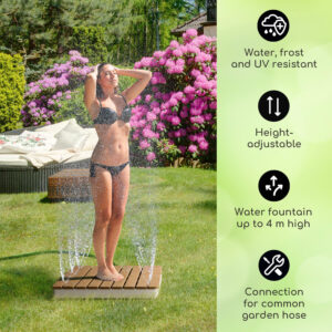 Blumfeldt Sumatra Breeze Square, záhradná sprcha, WPC, hliník, 70x55, hranatá