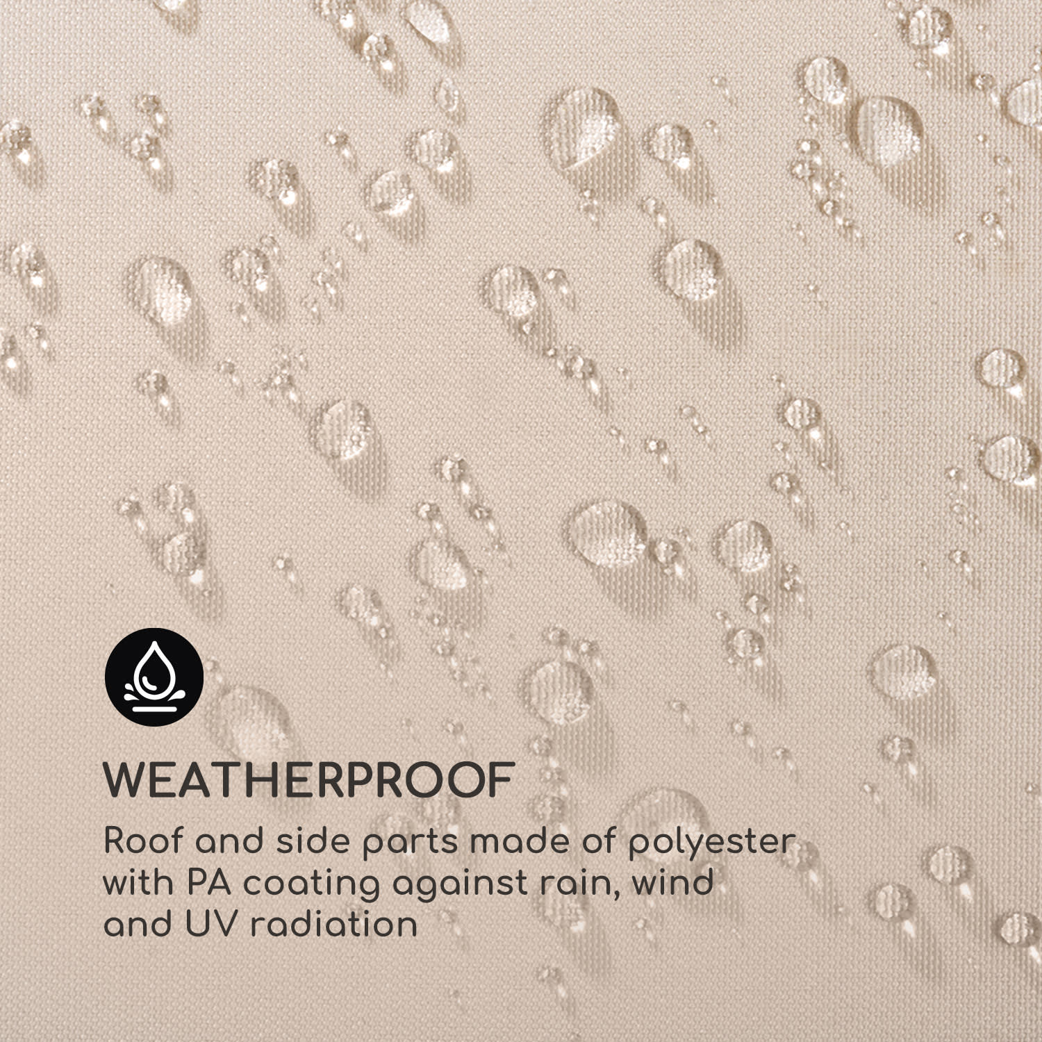 Blumfeldt Mondo, záhradný altánok, párty stan, 295 x 262 x 295 cm, oceľ, polyester, béžový – Obrázok 4