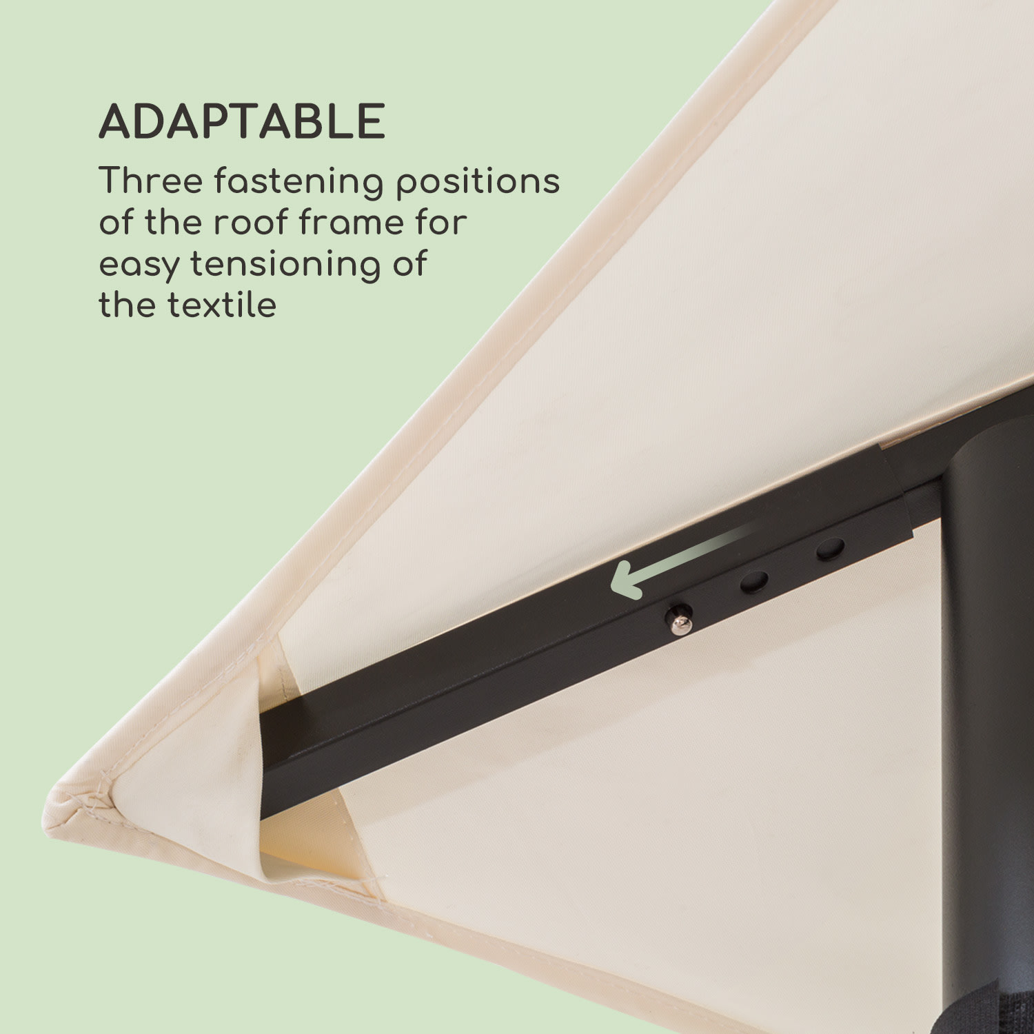 Blumfeldt Mondo, záhradný altánok, párty stan, 295 x 262 x 295 cm, oceľ, polyester, béžový – Obrázok 5