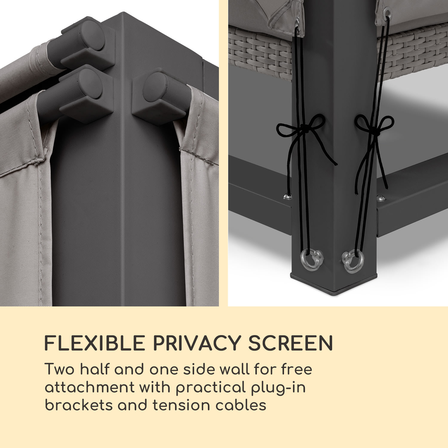 Blumfeldt Havana & Lounge-Set, pergola & lounge-set, 270 x 230 x 270 cm, 4 dvojsedadlá, sivá – Obrázok 3