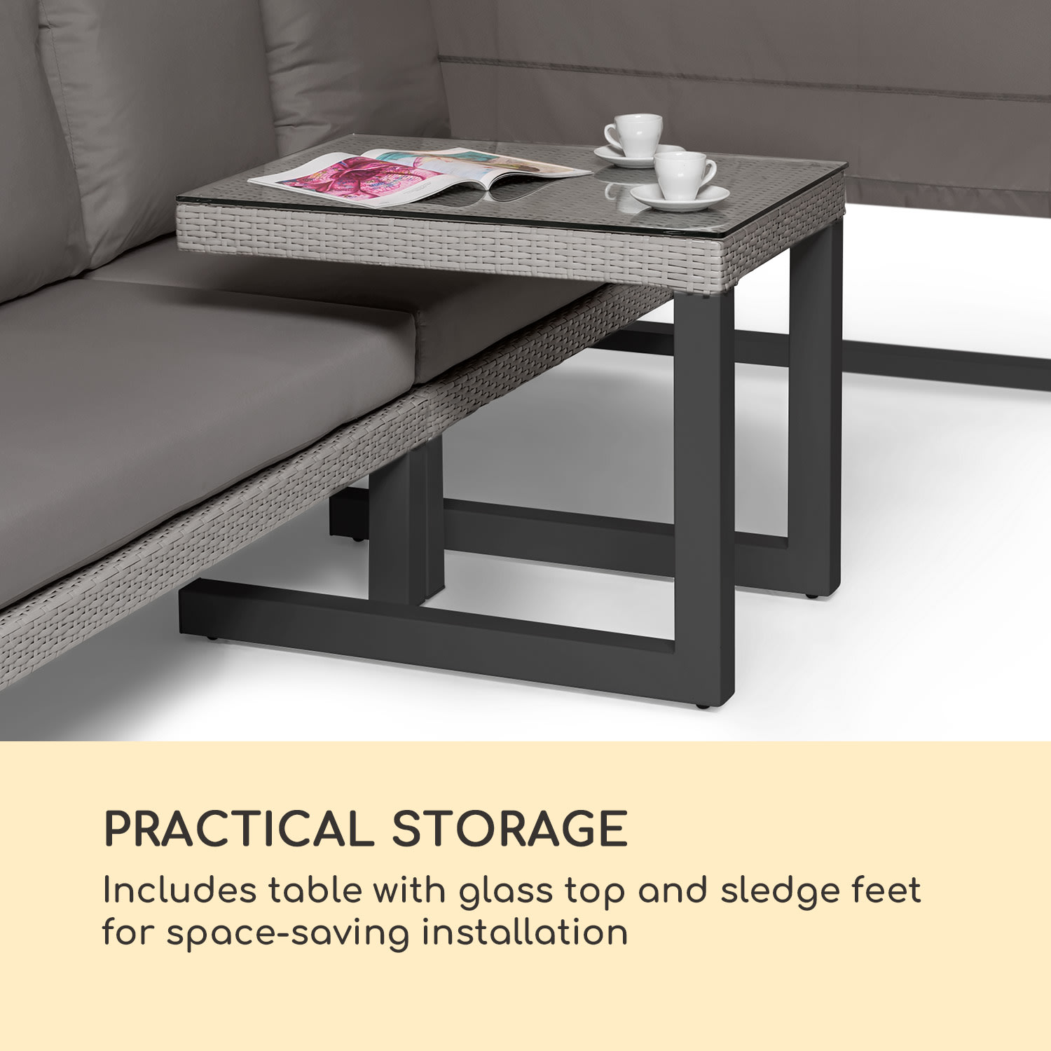 Blumfeldt Havana & Lounge-Set, pergola & lounge-set, 270 x 230 x 270 cm, 4 dvojsedadlá, sivá – Obrázok 5