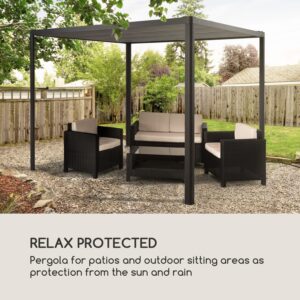 Blumfeldt Pantheon RemoteShade, pergola, motorizovaná strecha, 3 x 3 m, 280 g/m², sivá