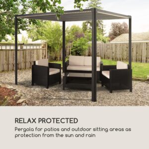 Blumfeldt Pantheon RemoteShade Ambient, pergola, motorizovaná strecha, LED svetlo