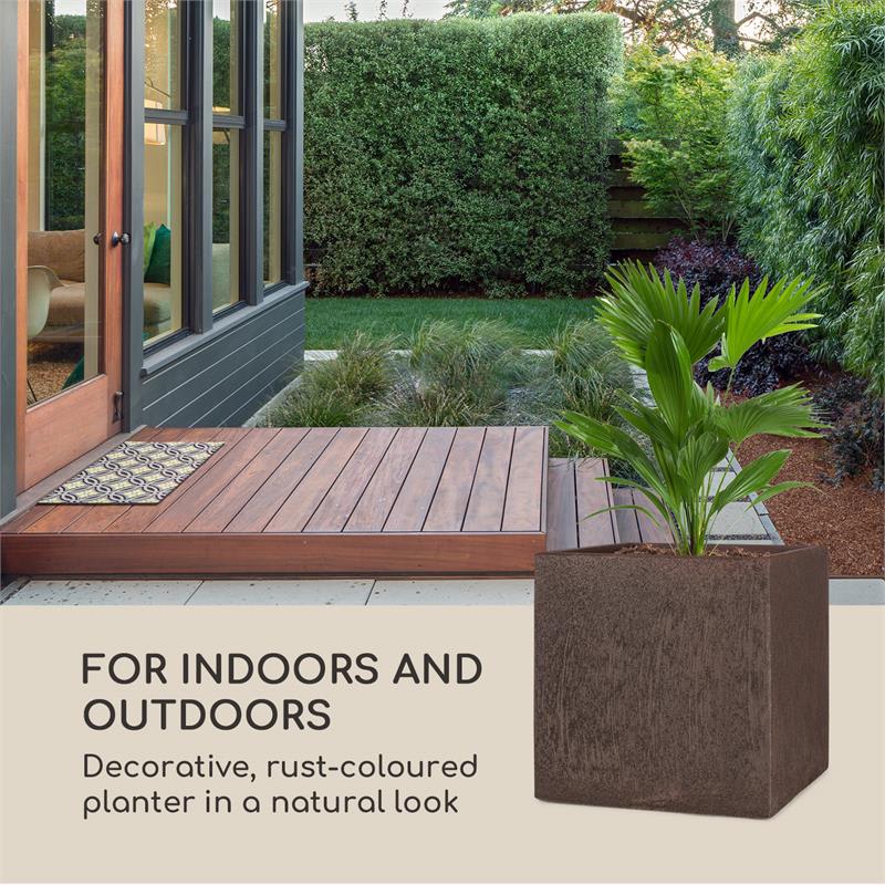 Blumfeldt Solid Grow Rust, kvetináč, 40 x 41 x 40 cm, fibreclay, hrdzavá farba