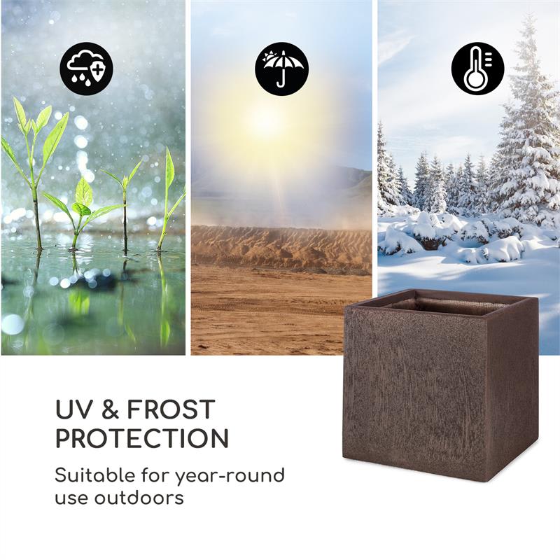 Blumfeldt Solid Grow Rust, kvetináč, 40 x 41 x 40 cm, fibreclay, hrdzavá farba – Obrázok 4