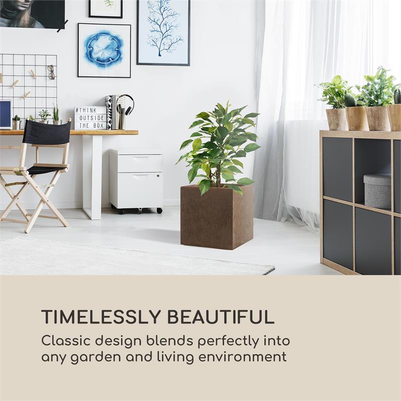 Blumfeldt Solid Grow Rust, kvetináč, 40 x 41 x 40 cm, fibreclay, hrdzavá farba – Obrázok 5