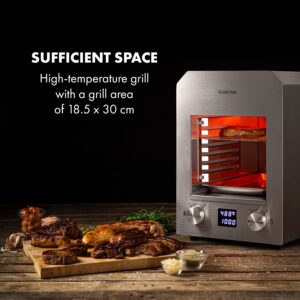 Klarstein Hannibal, vysokoteplotný gril, 2200 W, 850 °C, interiérový, strieborný