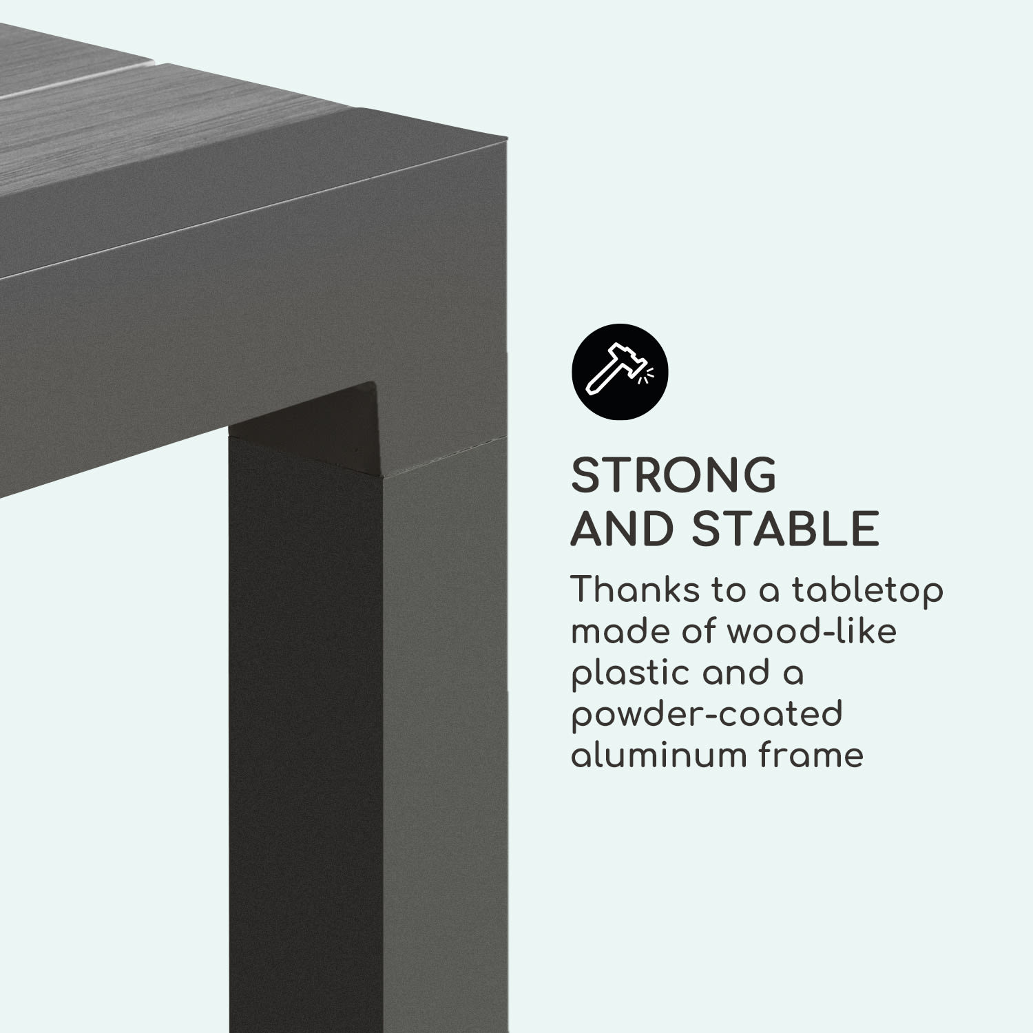 Blumfeldt Menorca Expand, záhradný stôl, 163 x 95 cm, antracitový – Obrázok 3