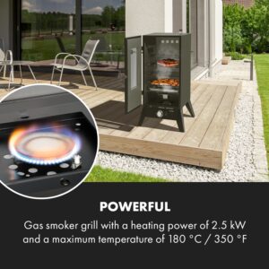 Klarstein Pasadena, plynový gril s udiarňou, 2,5 kW, 180°C