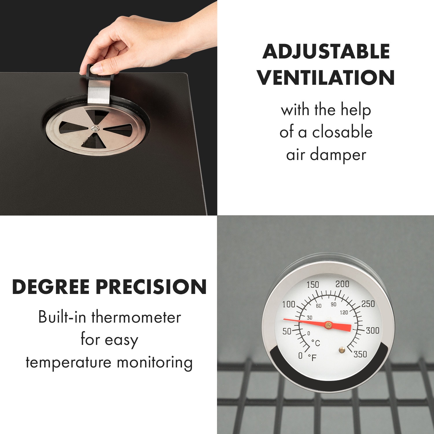 Klarstein Pasadena, plynový gril s udiarňou, 2,5 kW, 180°C – Obrázok 5
