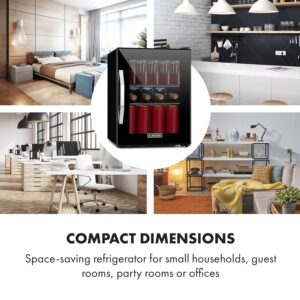 Klarstein Beersafe M Onyx, chladnička, energet. trieda C, LED, 2 kovové police, sklenené dvierka