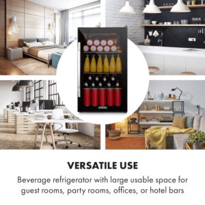 Klarstein Beersafe XXL Onyx, chladnička, energet. trieda E, LED, 3 kovové police, panoramatické sklenené dvierka