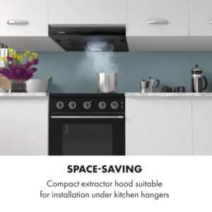 Klarstein Capannina, digestor, 60 cm, podskrinkový, 166 m³/h, LED, nehrdzavejúca oceľ, čierny