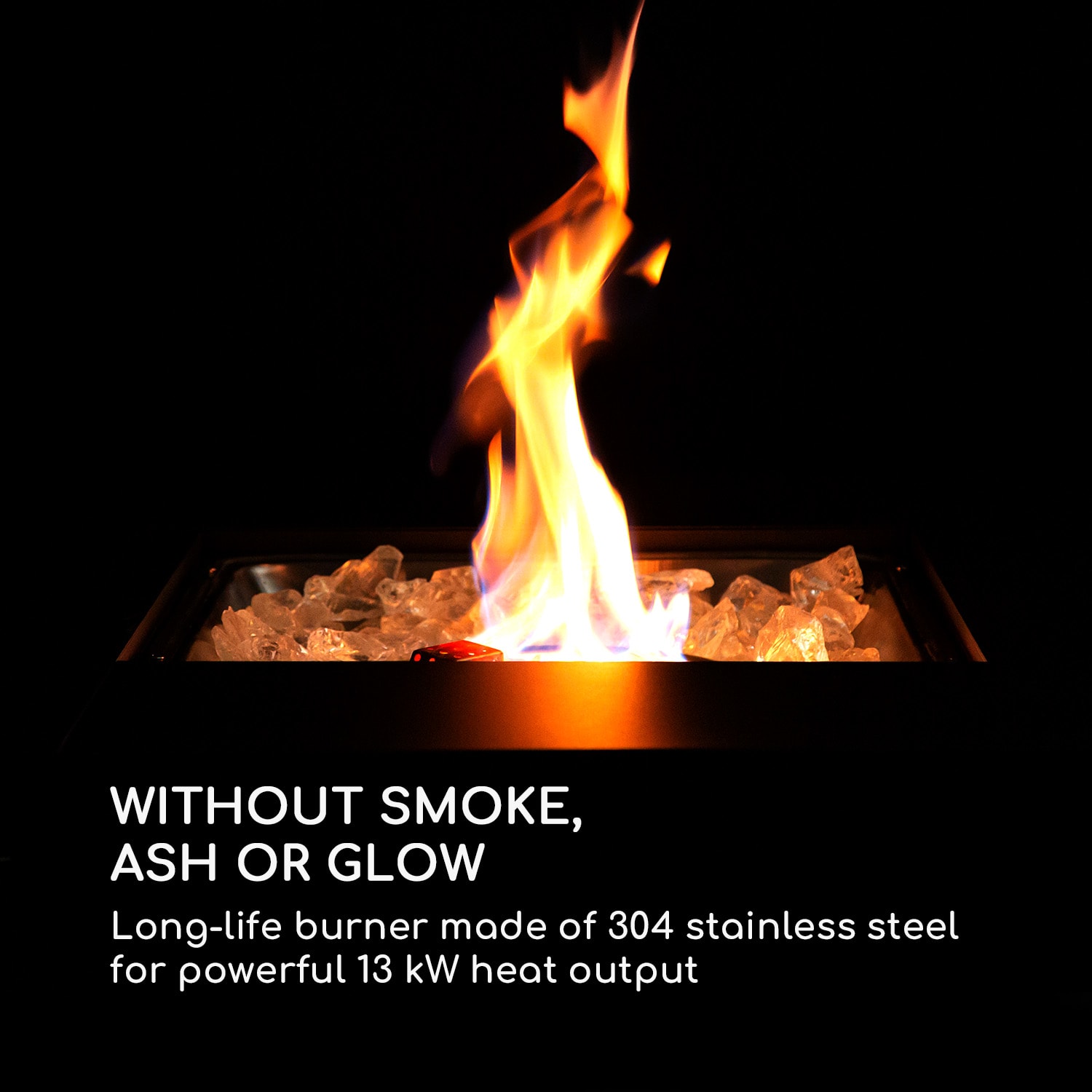 Blumfeldt Sorrento, plynový ohrievač a stôl 2 v 1, 13 kW, elektrické zapaľovanie, sklenené kamene, oceľ – Obrázok 2