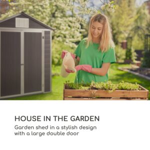 Blumfeldt Schatzkammer, záhradná šopa, ochrana pred UV žiarením, PVC, zámok, bočné okno, šedá