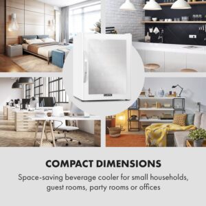 Klarstein Beersafe XL Quartz, chladnička, energet. trieda D, 60 l, LED, 2 kovové police, sklenené dvierka, biela