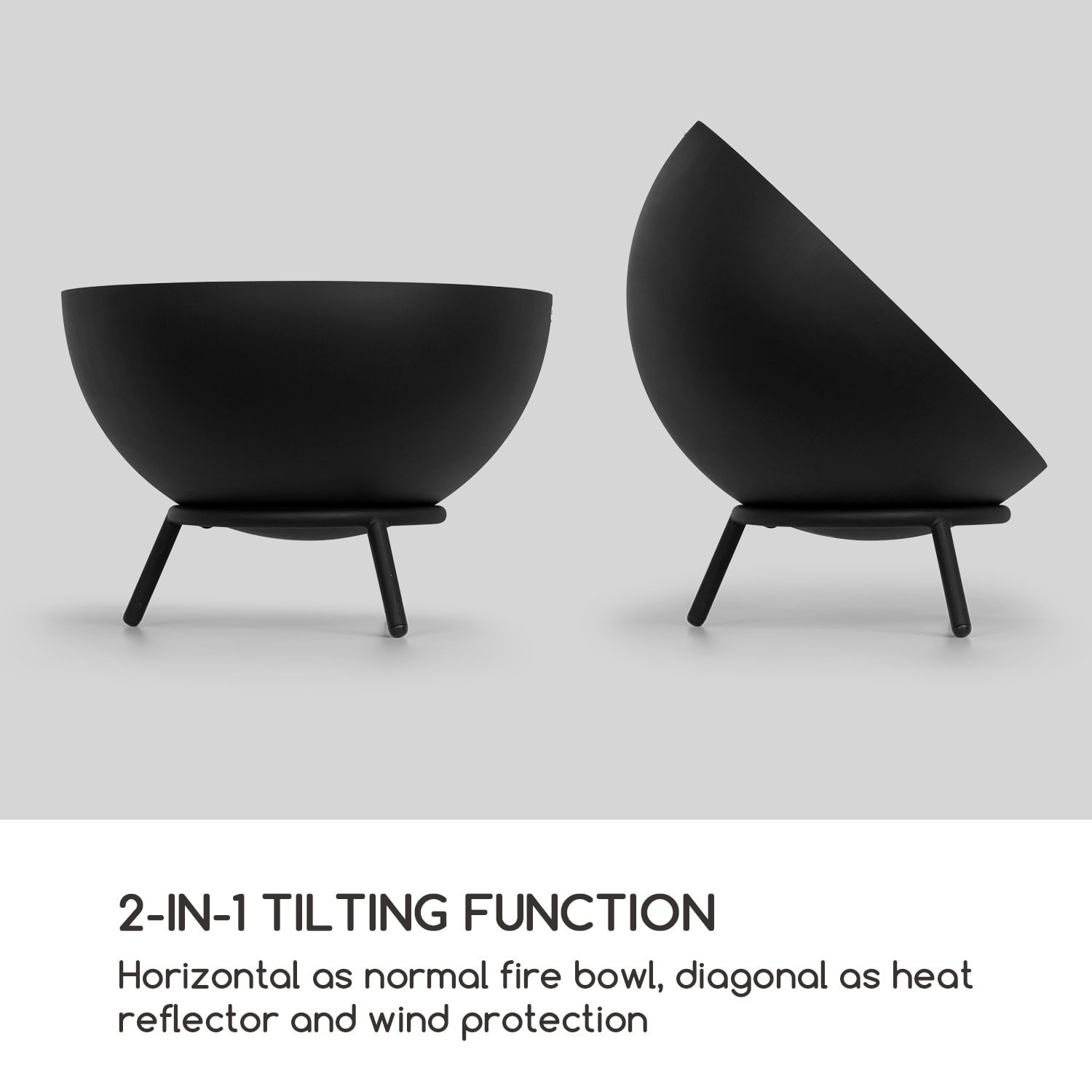 Blumfeldt Fireball, ohnisko, oceľ, sklopné, do záhrady alebo na terasu, Ø 66 cm – Obrázok 2