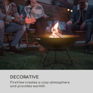 Blumfeldt Orbit, oceľové ohnisko 3 v 1, Ø 60 cm, 40 cm gril, stôl, čierne