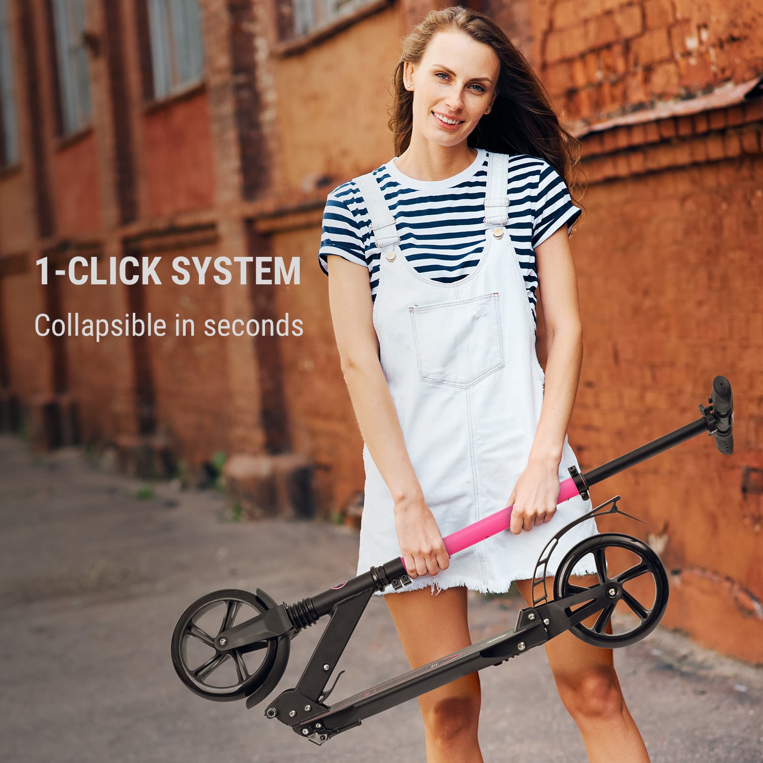 KLARFIT Float, kolobežka, 200 mm, PU kolesá, ABEC 7, rukoväte AS-soft grips, magenta – Obrázok 2