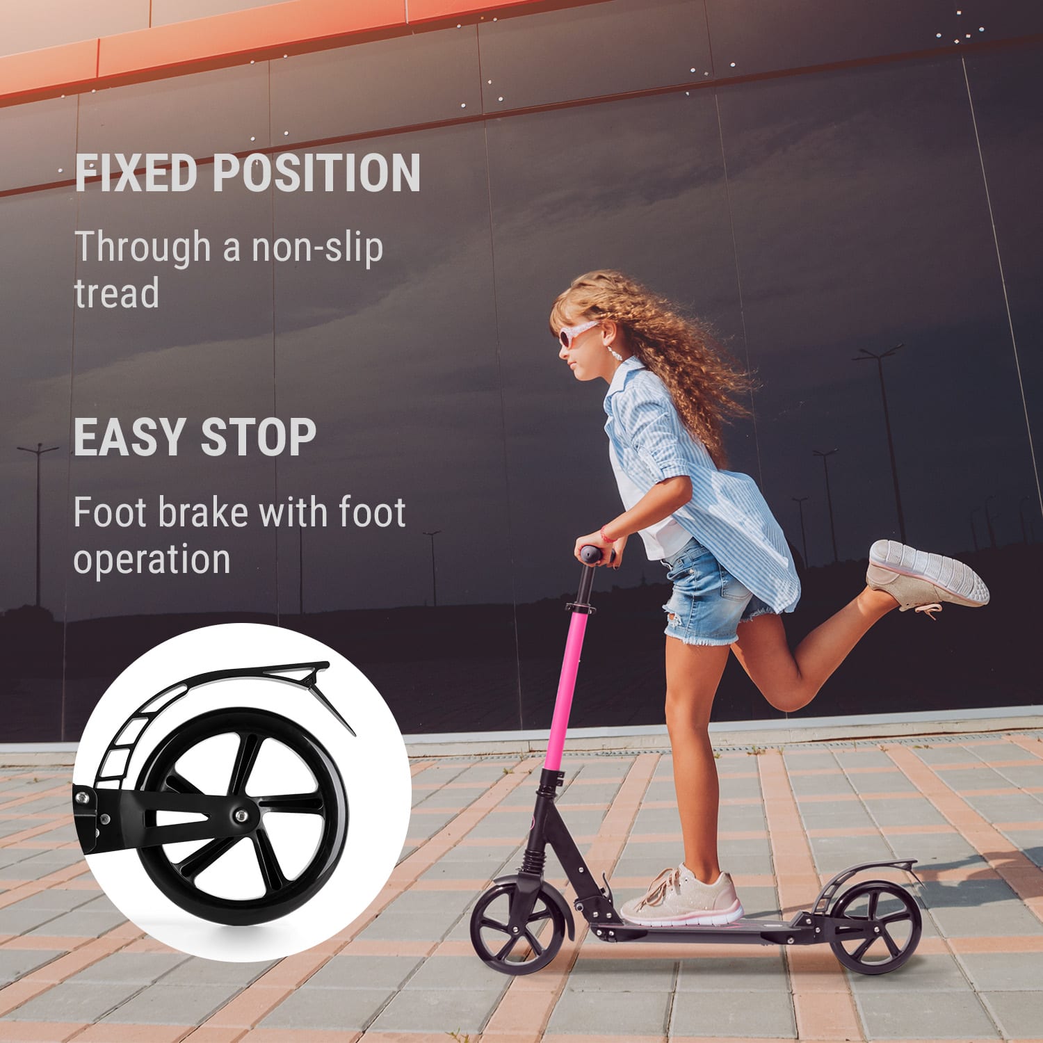 KLARFIT Float, kolobežka, 200 mm, PU kolesá, ABEC 7, rukoväte AS-soft grips, magenta – Obrázok 3