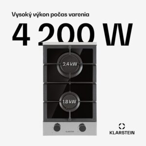 Klarstein Alchemist Domino, plynová varná doska, 2 hliníkové horáky, sklokeramika